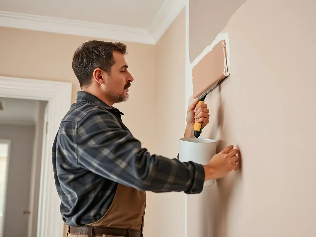A high-quality image displaying a painter with 40 years of experience applying a smooth, even coat of paint, highlighting the expertise and skill that All Painting Plus 2 LLC brings to each project.