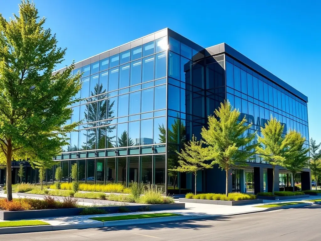 A freshly painted commercial building exterior with vibrant colors, demonstrating All Painting Plus 2 LLC's commitment to quality and curb appeal.